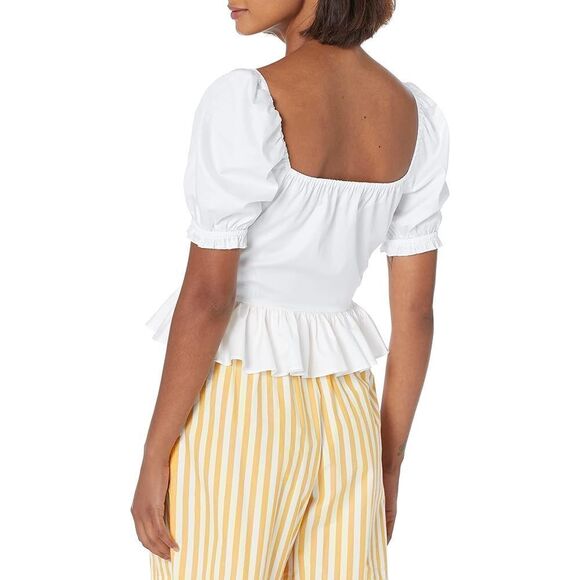 GUESS Women's Short Sleeve Meri Poplin Top Sz L NWT - Picture 2 of 8